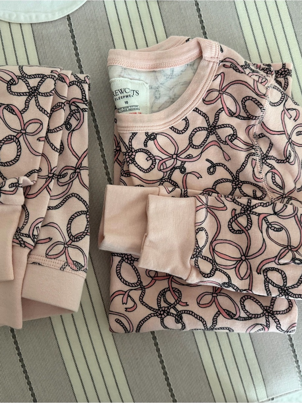 Crewcuts Kids Pink Rope Bow Girls 10 Pajama Set